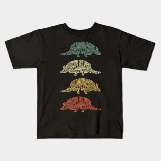 Armadillo Vintage Pattern Kids T-Shirt